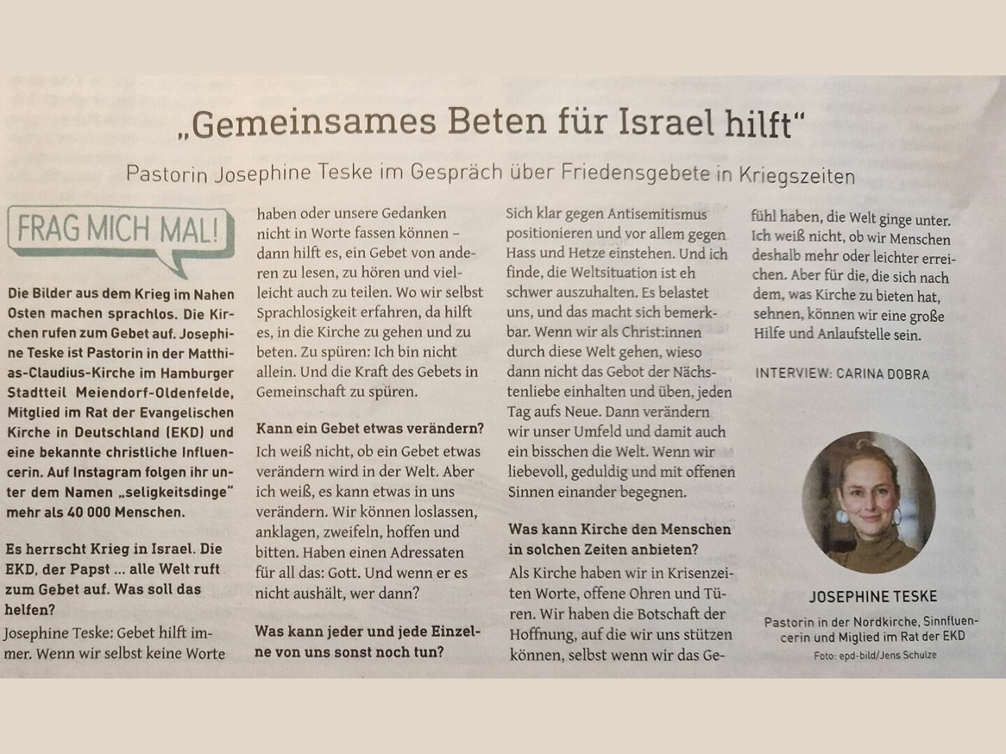 Foto aus der Evangelischen Zeitung